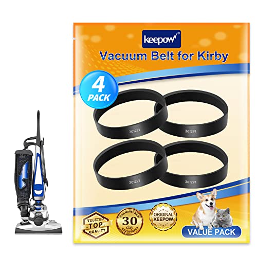 KEEPOW Vacuum Belt for Kirby, Belt Replacement for Kirby, Sentria Vacuum Belt 301291 for Kirby Avalir 2, G3 G4 G5 G6 G7 (4 Pack)
