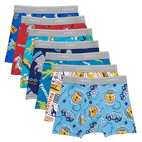 Hanes boys Tagless Super Soft 7-pack Boxer Briefs, Prints/Stripes/Solids Assorted, 2 3 US