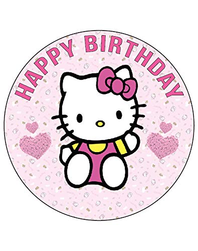 7.5 Inch Edible Cake Toppers – Hello Kitty Themed Birthday Party Collection of Edible Cake Decorations