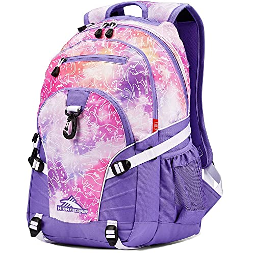 High Sierra Loop Backpack, Travel, or Work Bookbag with tablet sleeve, One Size, Unicorn Clouds/Lavender/White