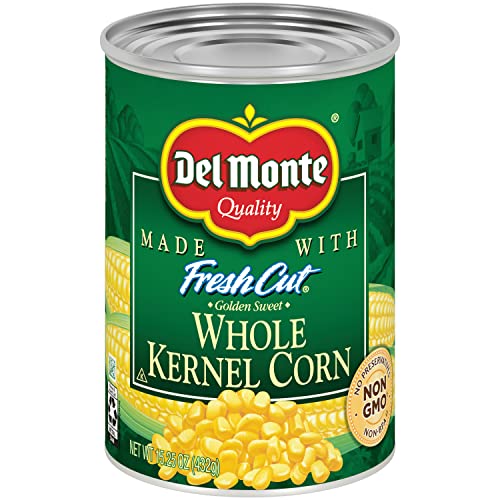 DEL MONTE FRESH CUT Golden Sweet Whole Kernel Corn, Canned Vegetables, 15.25 oz Can