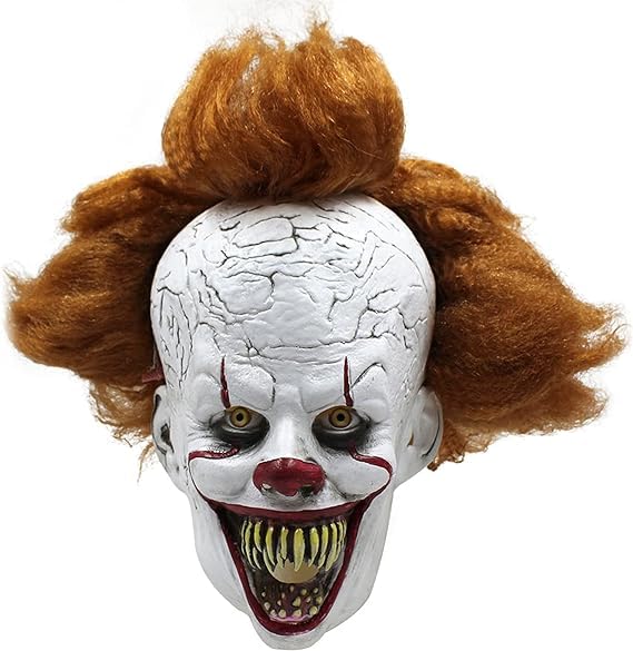 Halloween Clown Mask, Scary penny wise IT Mask, Halloween Creepy Latex Masks Costume Prop for Cosplay Party