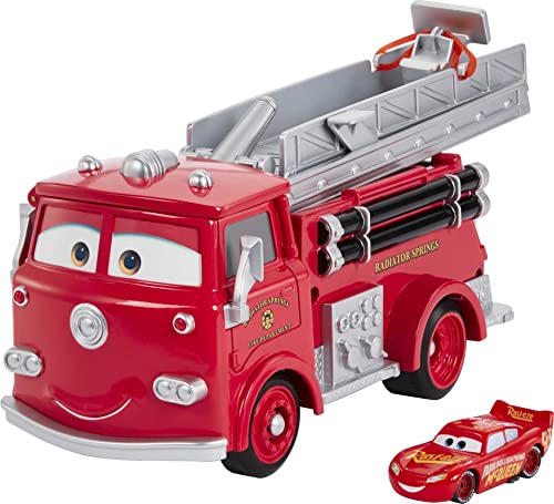 Mattel Disney Pixar Cars Stunt and Splash Red with Exclusive Color Change Lightning McQueen Vehicle, Color Changers Playset For Transforming Paint Job Vehicles, Kids Birthday For Kids Age 4 and Older