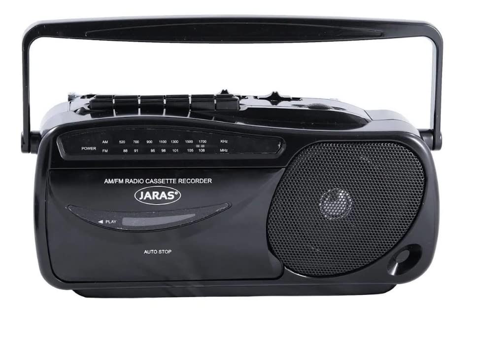 Jaras JJ-2618 Limited Edition Portable Boombox Tape Cassette Player/Recorder with AM/FM Radio Stereo Speakers & Headphone Jack