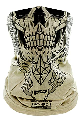 BENCHMARK FR Flame Resistant Face Mask Neck Gaiter - CAT1 (Geo Skull - Beige)