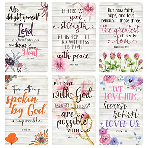 Juvale 6 Pack Prayer Journals for Women - 5x8 Christian Notebooks Bulk with Inspirational Bible Verse Scripture (Floral Designed, 80 Pages)