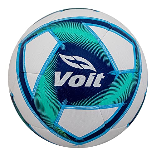 Voit Hybrid Training Ball - Liga MX, Hybrid Tech Technology, Durable Construction, Multiple Colors, High Grade Soccer Ball for Training (5, White/Blue)
