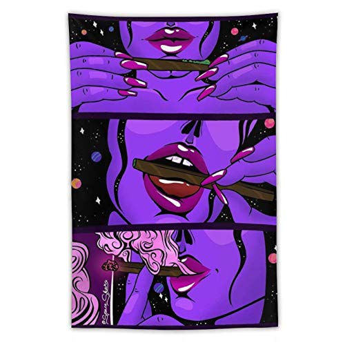 NiYoung Hippie Hippy Wall Tapestry Trippy Smoke Cool Girl Art Large Mysterious Tapestry Wall Hanging Tapestry for Bedroom Dorm Accessories Mandala Yoga Picnic Mat Ethnic Tapestry
