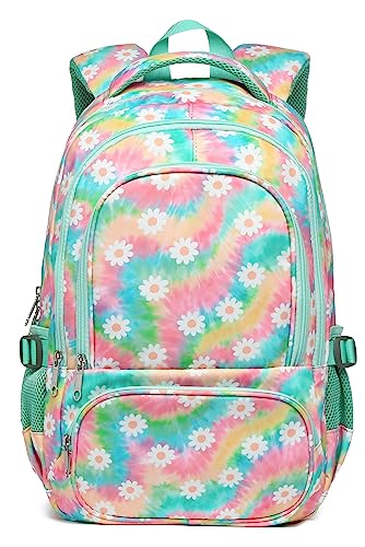 Daisy Backpack for Girls, Teens College School Bookbag with Tablet Sleeve, Lots of Pockets, Lightweight & Roomy Interior, Sturdy, Padded Straps, Comfortable & Water-Resistant Fabric, Pretty Color 17'