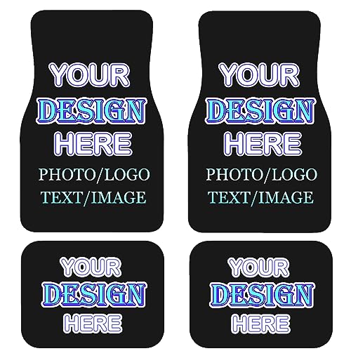 Custom Car Floor Mats for 4 Pieces Personalized Universal Car Foot Mats Add Your Photo Logo Text Image Customized Auto Interior Decorative Non Slip Protection Foot Carpet for for SUV Sedan Truck Van