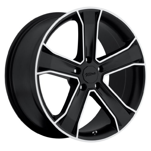 Ultra Wheel 423B Knight Gloss Black with Diamond Cut and Clear Coat Wheel with Painted Finish (20 x 9. inches /5 x 120 mm, 35 mm Offset)
