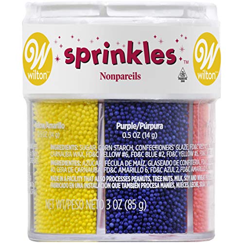 Wilton Nonpareils 6 Mix Sprinkle Assortment Baking Supplies, 3/(85 g), Orange, Kosher