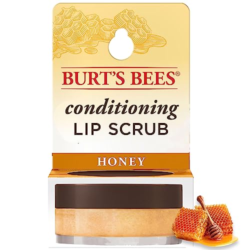Burt's Bees Conditioning Honey Lip Scrub, Honey Crystals, Easter Basket Stuffers, Exfoliates and Conditions Dry Lips, Use with Burt's Bees Overnight Intense Lip Treatment, Natural Lip Care, 0.25 oz.