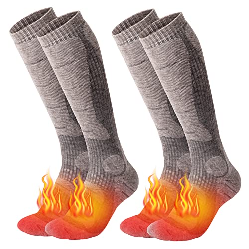 NOVAYARD Wool Ski Socks, Cold Weather Socks for Snowboarding Thermal Knee-high Winter Warm Socks