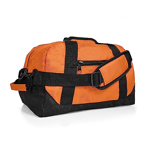 Dalix 14' Small Duffle Bag Two Toned Gym Travel Bag in Orange