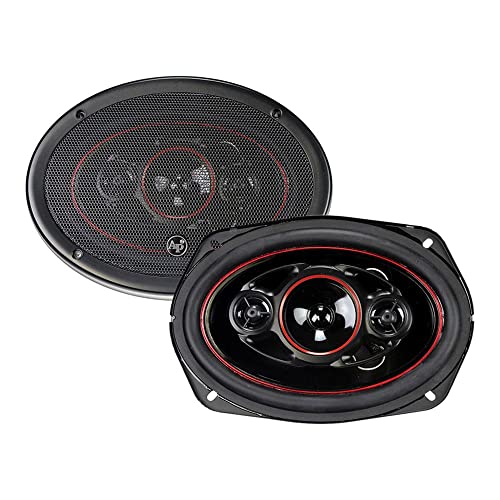 AUDIOPIPE CSL-6923R 6 x 9 Inch 400 Watt 3 Way Redline Car Audio Music Speakers with 4 Ohm Impedance and 35 to 21 Kilohertz Frequency Response, Pair