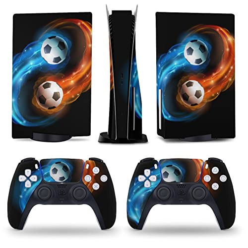 AoHanan Soccer Ball PS5 Skin Console and Controller Accessories Cover Skins Anime Vinyl Cover Sticker Full Set for Playstation 5 Disc Edition