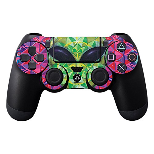 MightySkins Skin Compatible with Sony PS4 Controller - Geometric Alien | Protective, Durable, and Unique Vinyl Decal wrap Cover | Easy to Apply, Remove, and Change Styles | Made in The USA
