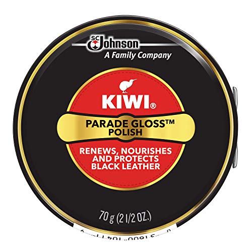 KIWI Black Parade Gloss Shoe Polish and Shine | Leather Shoe Care for Dress Shoes and Boots | Carnuba Wax | 2.5 Oz