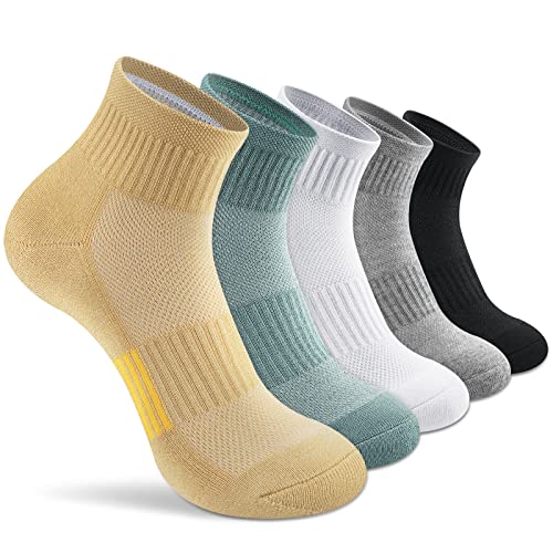 Gonii Ankle Socks Womens Athletic Thick Cushioned Running Hiking Low Cut 5-Pairs (as1, numeric, numeric_6, numeric_8, regular, regular, 5 Pairs Multicolor)