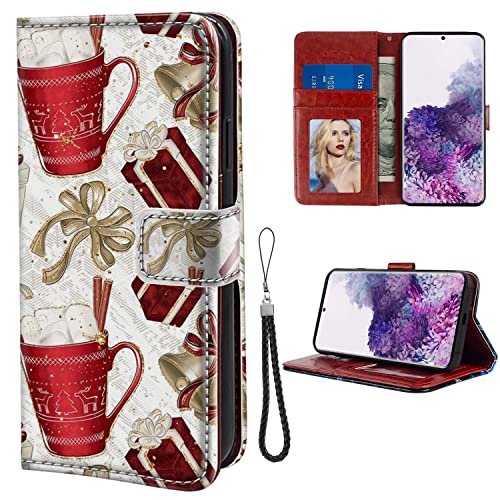 GackCase Phone Case for iPhone 12 & iPhone 12 Pro 6.1 Inch Stand Support Wristband Credit Card Slots Side Cash Pocket Magnetic Buckle PU Leather Flip Cover for Women for Girl