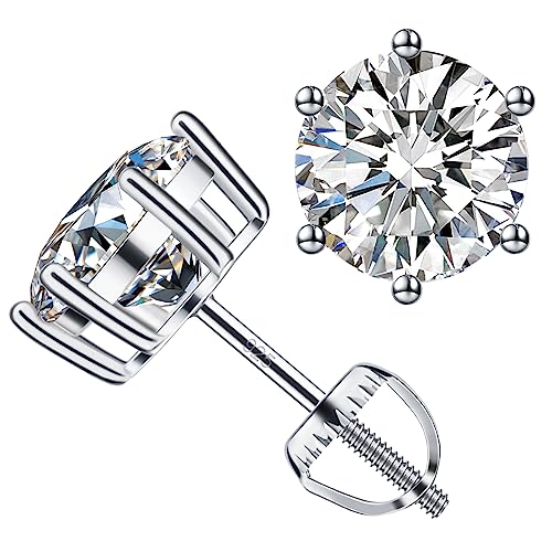 Diamond Stud Earrings for Women Men Moissanite Earrings 2Ct Gifts for Wife Soulmate Mom Girlfriend Anniversary Jewelry Present for Wife, Birthday Valentines Gifts