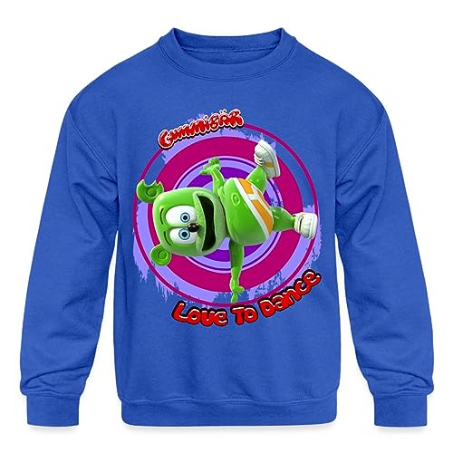 Spreadshirt Gummibär Love To Dance Gummy Bear Clothing Kids' Crewneck Sweatshirt, S, royal blue