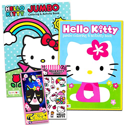 HUB Studios Hello Kitty Coloring Book and Stickers Super Set~ Hello Kitty Coloring Book with Hello Kitty Stickers & Specialty Door Hanger