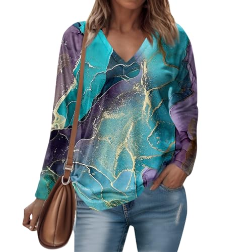 Fall Outfits Women Trendy Long Sleeve Polo Long Sleeve Workout Tops for Women Pull Over Sweaters Womens Crew Neck Sweatshirt Bride Sweatshirt Long Sleeve Body Suits Womens Pink Shirt（4-Cyan,X-Large）