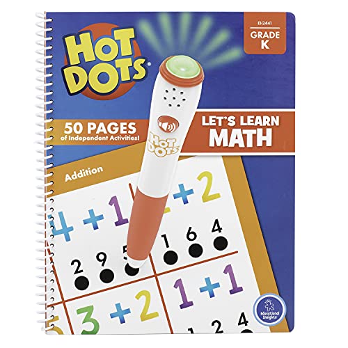 Educational Insights Hot Dots Let's Learn Kindergarten Math - Kindergarten Math Workbook, Classroom Essentials, Ages 5+