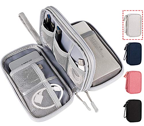 Waterproof Portable Electronic Organizer Bag Travel Accessories Universal Cord Storage Case for Charging Cable, Cell Phone, Power Bank, Kid’s Pens