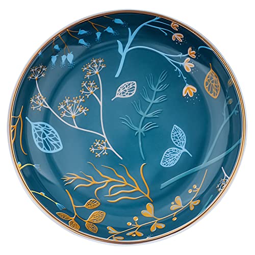 Goporcelain Jewelry Ring Dish Tray Boho Ceramic Decorative Trinket Dish Organizer for Rings Earrings Necklaces Bracelet Watch Keys Plate Small Round Ring Holder Gift for Women Engagement