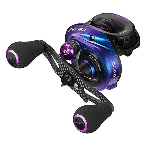 Piscifun Spark Pro Baitcasting Reel - Low Profile 6.6:1 Baitcaster Fishing Reel, Super Compact 16.5 LB Carbon Fiber Drag, 11 + 1 Shielded Ball Bearings Magnetic Brake System(Right Handed)