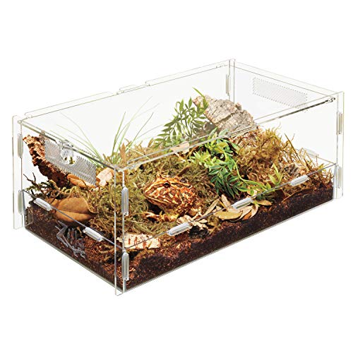 Zilla Micro Habitat Terrarium Enclosure for Small Ground Dwelling Reptiles, Amphibians, Spiders & Other Invertebrates, Large