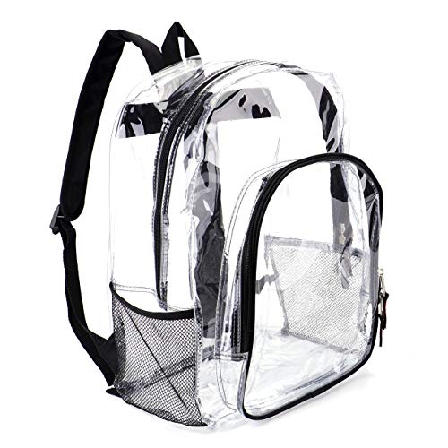 JOMPARO Clear Backpack See Through Backpack Heavy Duty Clear Backpacks Transparent Bookbag for School,Work,Security,College