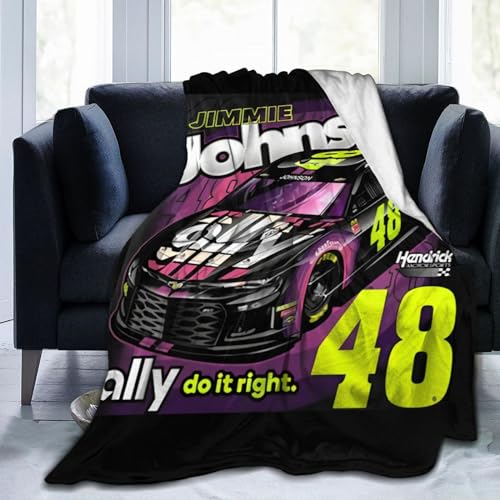 IngKe Jimmie Johnson 48 Blanket Tapestry Sofa Bed Fuzzy Plush Luxury Flannel Super Cozy All Seasons Microfiber Warm Decorative Lightweight Bedroom