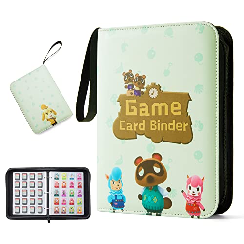 yuailiur 500 Pockets Game Cards Binder,card Holder,Compatible for Nintendo Switch PS Vita Games SD Memory Cards Animal Crossing Mini Amiibo Cards And NFC Tags Game Cards