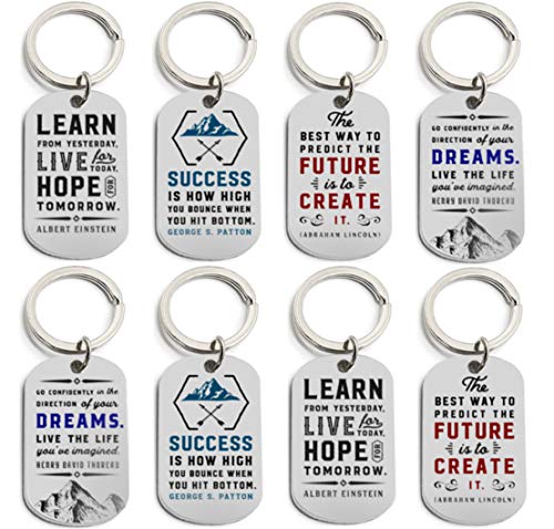Inkstone 12-Pack Motivational Keychains with Inspirational Quotes - Perfect for Teacher Appreciation, Nurses Week Gifts, and Bulk Keychain Accessories - Durable Silicone Ring & Key Chain Design