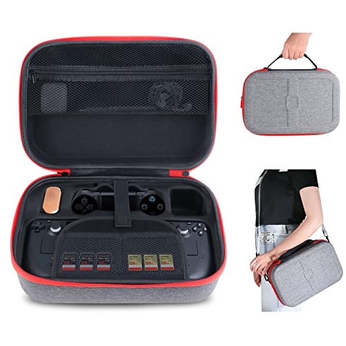 KANG YU Carrying Case for Steam Deck ,Portable Bag for Steam Deck , Large Capacity Storage Case for Steam Deck Console Built-in AC Adapter Charger Wireless Controller Storage (Gray)