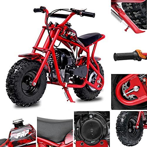 FRP DB003 50CC 2-Stroke Mini Dirt Bike, Kids Mini Bike Gas Powered, Off Road Dirt Bike, Kids Trail Mini Bike Gas Motorcycle, Max Load 165Lbs, Up to 20MPH