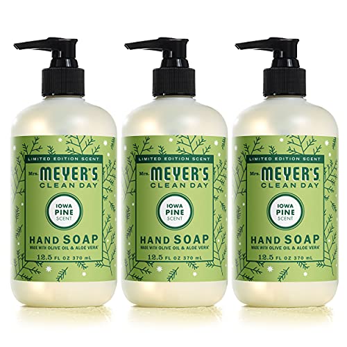 Mrs. Meyer's Hand Soap, Made with Essential Oils, Biodegradable Formula, Limited Edition Iowa Pine, 12.5 Fl. Oz - Pack of 3