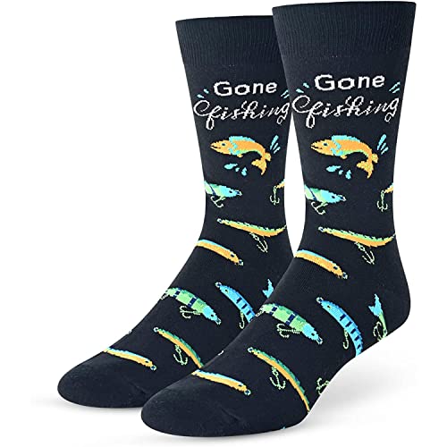 HAPPYPOP Unisex Fishing Gifts Gifts For Fisherman Fly Fishing Gifts Fishing Socks Ice Fishing Gifts Fishing Gifts For Dad Gone Fishing Socks Fly Fishing Socks