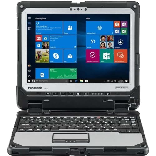 Panasonic Toughbook CF-33 MK1, Intel Core i5-7300U up to 3.5GHz, 12-inch QHD Touchscreen, 8GB RAM, 256GB SSD, 4G LTE, Premium Keyboard, Windows 10 Pro (Renewed)