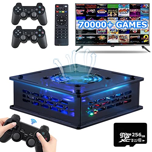 HEYNOW Video Game Console, Super Console X PRO Max, TV&Game System in 1, with 70000+ Games, Arcade Game Console 50+Emulators, for 4K TV HD/AV Output, Wireless 2.4G Controllers, For PS1/PSP/N64(256G)