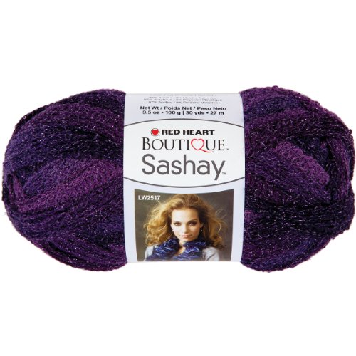 RED HEART Boutique Sashay Metallic Yarn, Amethyst