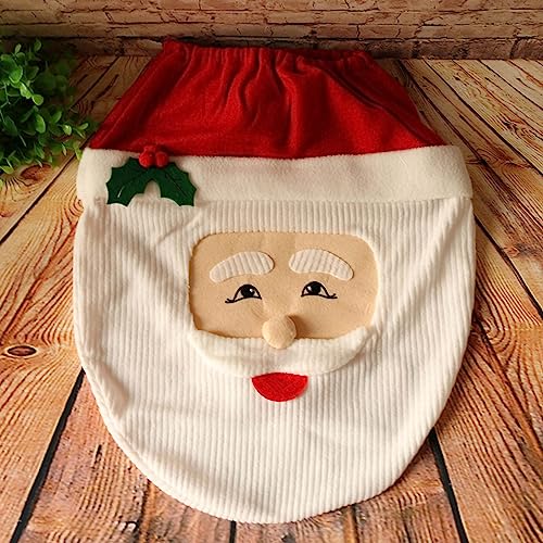 VANTATY Christmas Santa Claus Toilet Seat Cover, Bath Bathroom Home Decoration Smile Santa Claus Toilet Seat Cover Decors, Soft Flannel Chair Xmas Toilet Cover Party Christmas Ornaments Holiday Supplies, Cubierta de asiento de inodoro de Navidad