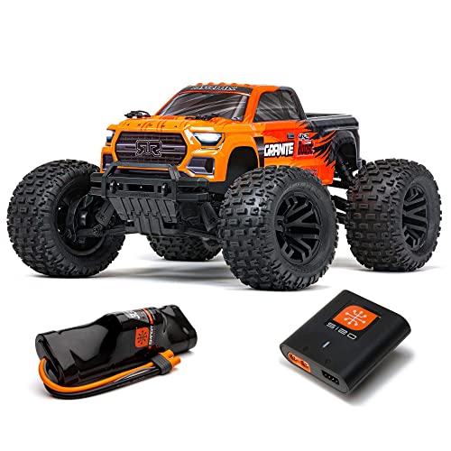 ARRMA RC Truck 1/10 Granite 4X2 Boost MEGA 550 Brushed Monster Truck RTR with Battery & Charger, Orange, ARA4102SV4T1