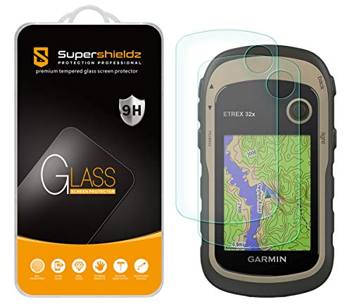 Supershieldz (2 Pack) Designed for Garmin eTrex 10, 20, 20x, 22x, 30, 30x, 32x Tempered Glass Screen Protector, Anti Scratch, Bubble Free