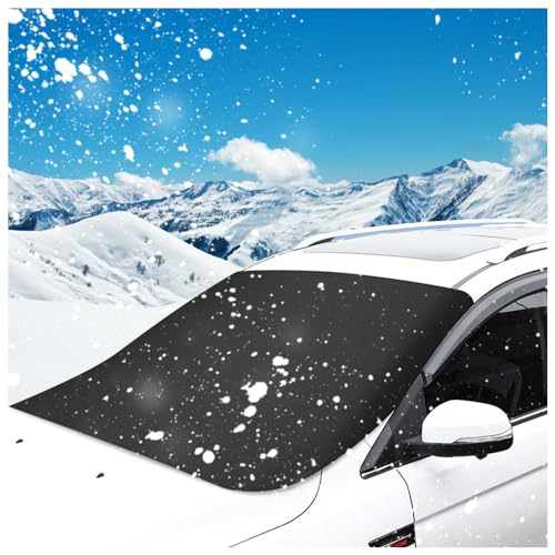 carleef Magnetic Windshield Cover for Ice and Snow,Anti-Theft Car Windshield Snow Cover with 5 Invisible Magnets,All-Season Universal Front Windshield Protector for Car Truck SUV