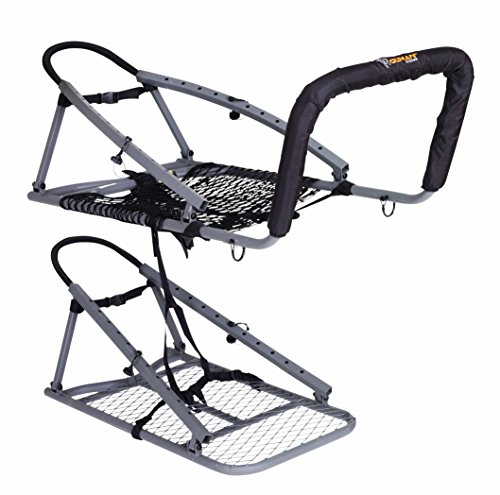OL'MAN TREESTANDS Multi-Vision Climbing Stand, Steel Construction with 21' Wide Net Seat, Gray, One Size (COM-04)